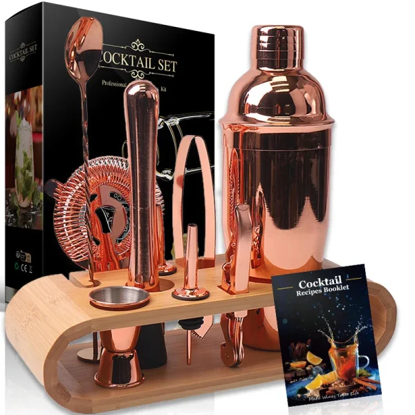 10-Piece Mixology Bartender Kit Bar Tool Set With Stylish Bamboo Stand Perfect Home Bartending Kit Martini Cocktail Shaker Set - Image 5