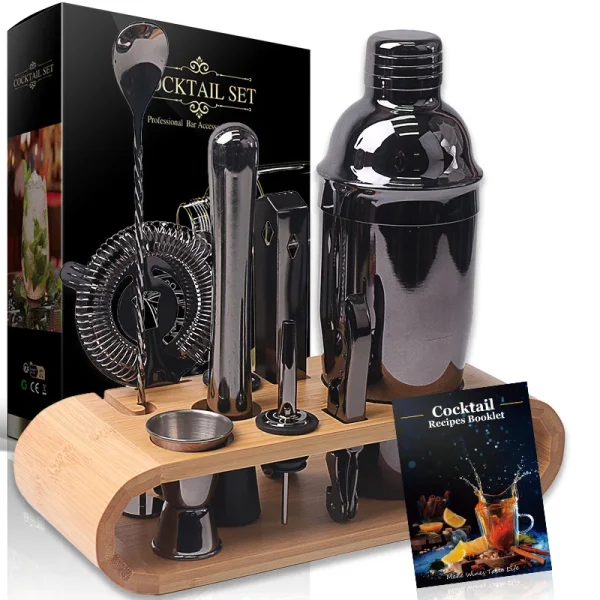 10-Piece Mixology Bartender Kit Bar Tool Set With Stylish Bamboo Stand Perfect Home Bartending Kit Martini Cocktail Shaker Set - Image 2