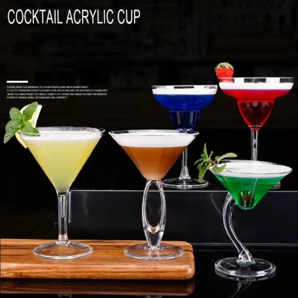 Creative Acrylic Cocktail Glass Acrylic Material Wine Glasses Bar Martini Glasses Margarita Champagne Glass