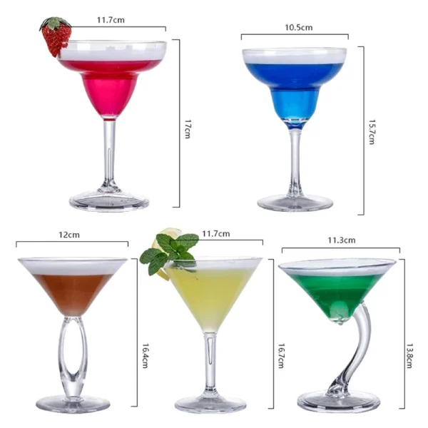Creative Acrylic Cocktail Glass Acrylic Material Wine Glasses Bar Martini Glasses Margarita Champagne Glass - Image 6