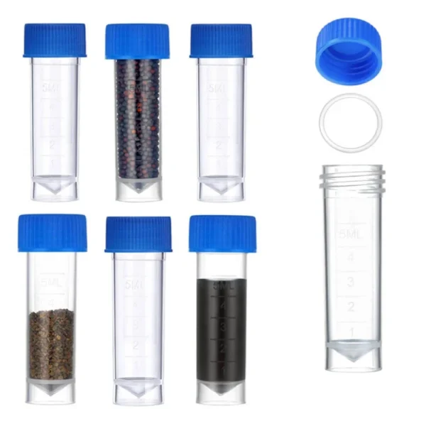 25/50Pcs 1-10ml Plastic Test Tubes Vials Sample Container Powder Craft Screw Cap Bottles for Office School Chemistry Supplies - Image 2
