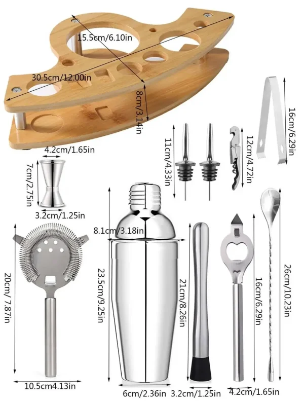 Cocktail Shaker Set Stainless Steel Bartender Kit Cocktail Mixer Wine Martini Boston Shaker Party Bar Tools 3/6/9/11pcs - Image 4
