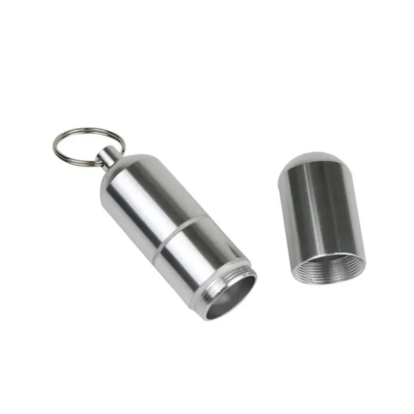 Waterproof Cigarete Case Silver Aluminum Alloy Cigarette Box Pill Toothpick Capsule Holder with Keychain Mens Gift - Image 4