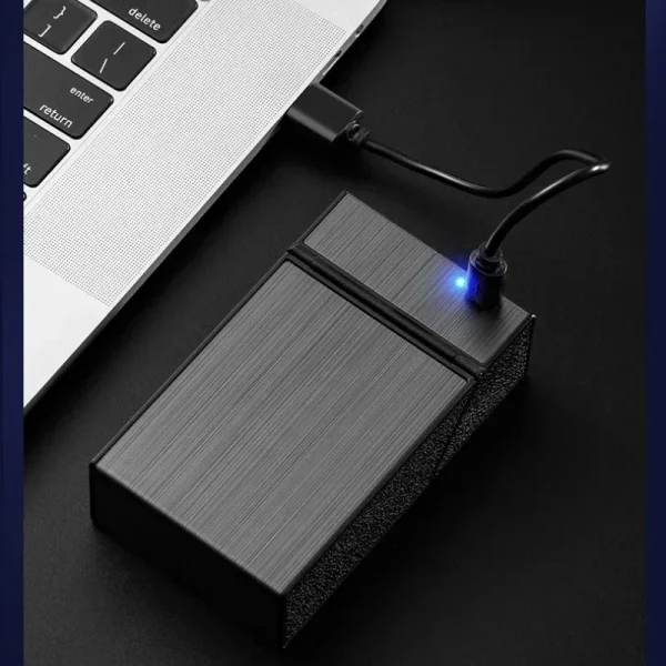 Cigarette Case USB Lighter Electric Cases Lighter For Men Smoking Rechargeable Portable Metal Box Windproof Gift Case Lighters - Image 5