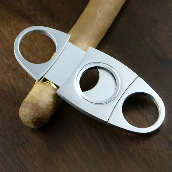 Stainless Steel Cigar Cutter, Metal Guillotine, Scissors, Puncher, Cutting Knife, Gift, Classic - Image 2