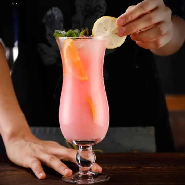 1pc Simple Hurricane Cup Creative Cocktail Cups Short-footed Juice Cold Drink Glass Wide Mouth Cocktail Glasses Summer Essential - Image 3