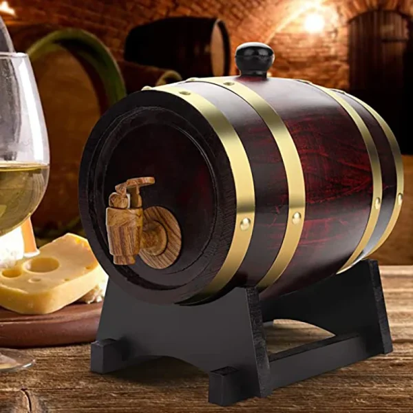 UNTIOR 1.5/3L Wood Wine Barrel Oak Beer Brewing Equipment Rum Pot Whisky Wine Bar Tools Wedding Decoration Home Brew Beer Tools - Image 2