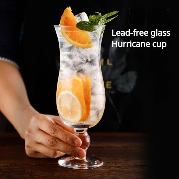 1pc Simple Hurricane Cup Creative Cocktail Cups Short-footed Juice Cold Drink Glass Wide Mouth Cocktail Glasses Summer Essential - Image 2