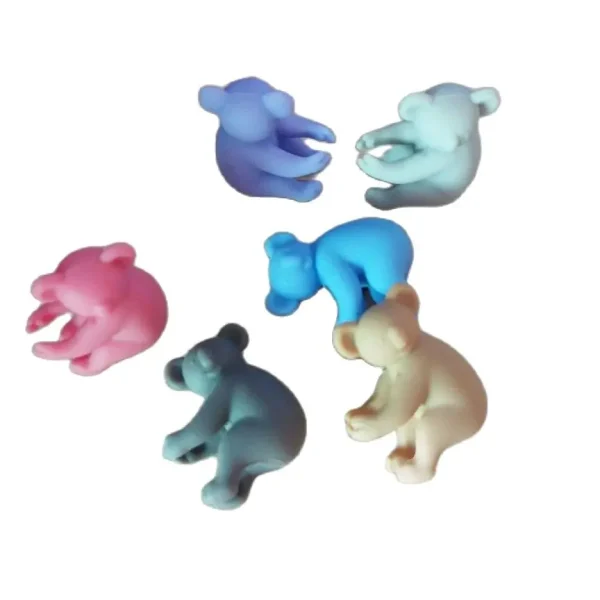 Set of 6pcs Reusable Koala Shape Silicone Wine Glass Charm Markers - Image 5