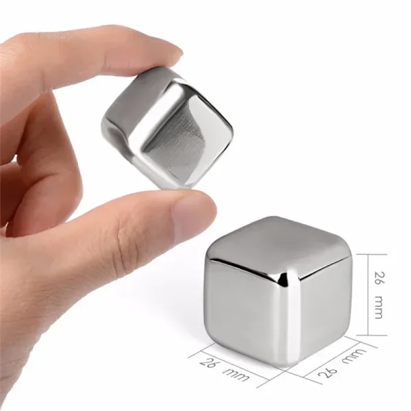 4/6/8Pcs Stainless Steel Ice Cube Set Reusable Whiskey Stone Ice Cubes for Whiskey Wine Cooling Cubes Ice Cubes Party Bar Tools - Image 2