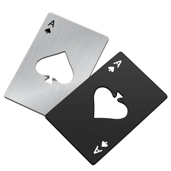 1PC Beer Bottle Picker Opener Poker Creative Pocket Metal Multifunction Credit Card Bottle Opener Black Peach A Stainless Steel - Image 6