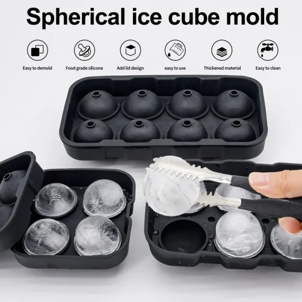 4/6/8 Grid Ice Ball Mold Whiskey Hockey DIY Ice Maker Hockey Silicone Mold Accessories Frozen Mini Ball Maker Mold Kitchen Tool - Image 3