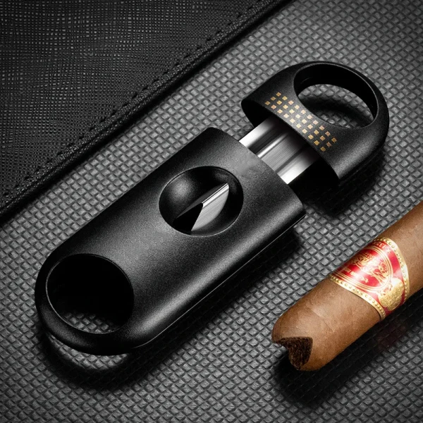 Cigar Cutter V-Cut Flat Cuts Puncher Sharp Stainless Steel Knife Men's Travel Portable Large Caliber Scissors Accessories - Image 4