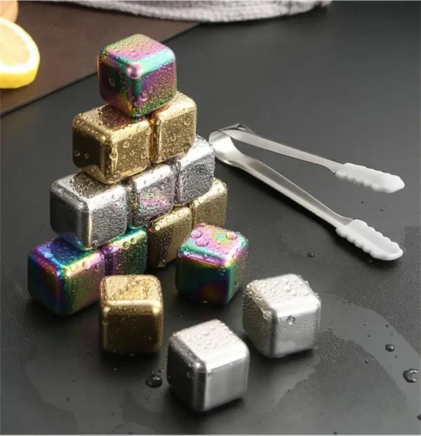 Reusable Whiskey Stones Stainless Steel Ice Cubes Quick-Freeze Wine Cooler Food Grade Metal Pellets Beer Cooler Bar Accessories - Image 2