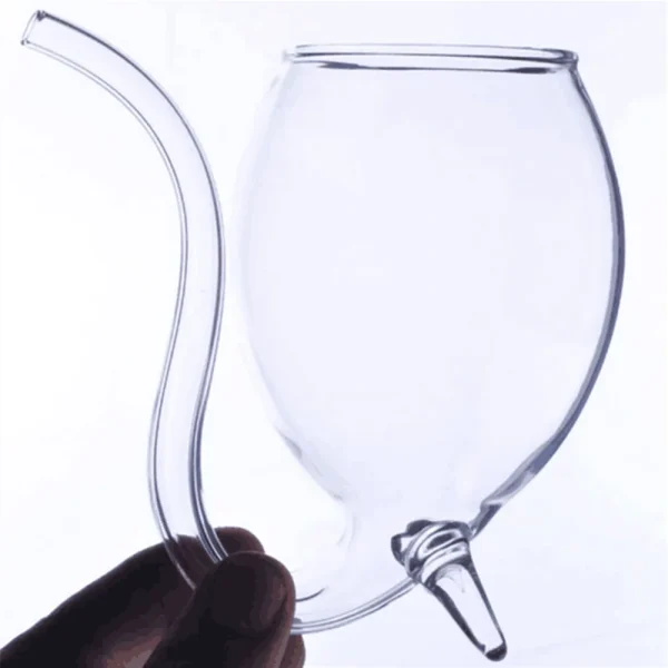 Creative Goblet Glass Mug with Straw For Cold Drink Wine Glass Juice Glass Squirrel Cup Home Use Party Bar - Image 6
