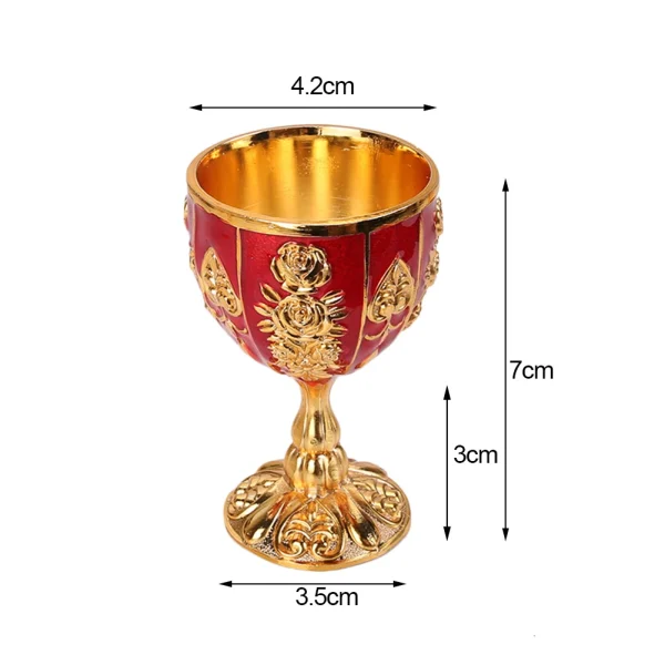 Mini 30ML Metal Wine Glasses Vintage European Style Wine Cup Champagne Cocktail Glasses Bar Drinkware Home Decoration Cup - Image 6