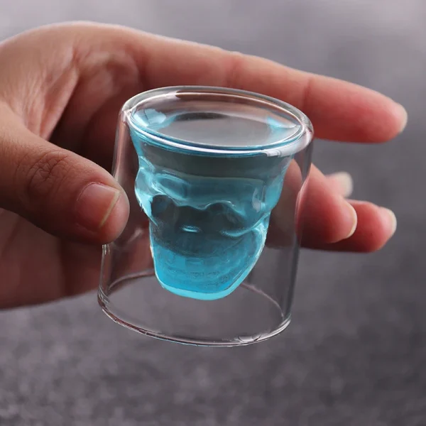 25ml Skull Head Shot Glass Fun Creative Designer Crystal Wine Cup Transparent Beer Steins Halloween Gift Coffee Mugs - Image 4