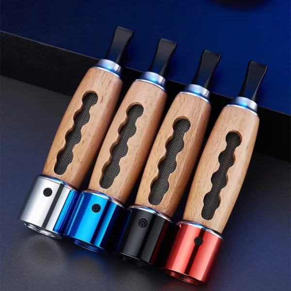 Vintage Wood Grain Creative USB Tungsten Coil Lighter Car Portable Ash Collection Anti-dirty Cigarettes Filter Charging lighter - Image 4