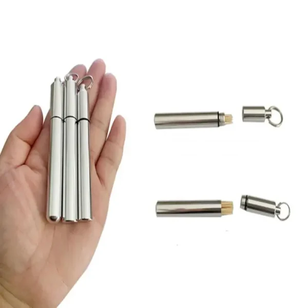 Fashion Aluminum Alloy Cigarette Box Waterproof Case Pill Toothpick Capsule Holder With Keychain Mens Gift - Image 3