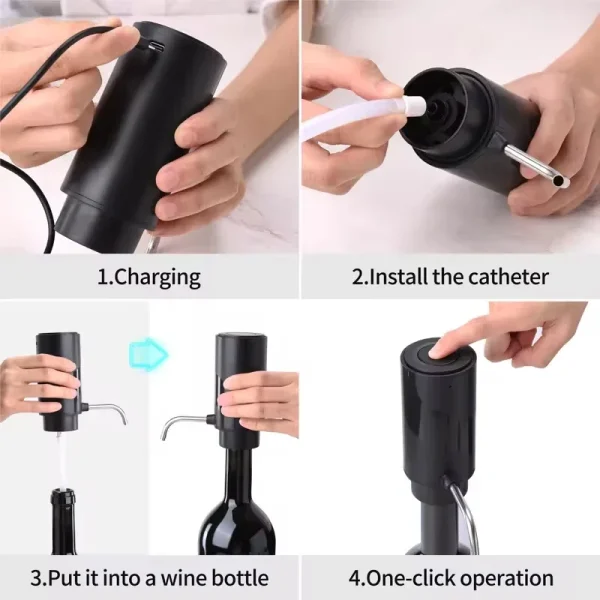 Intelligent Electric Wine Aerator and Dispenser Automatic Wine Dispenser Bar Tools TYPE-C Rechargerable - Image 3