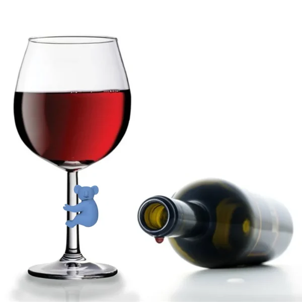 Set of 6pcs Reusable Koala Shape Silicone Wine Glass Charm Markers - Image 4
