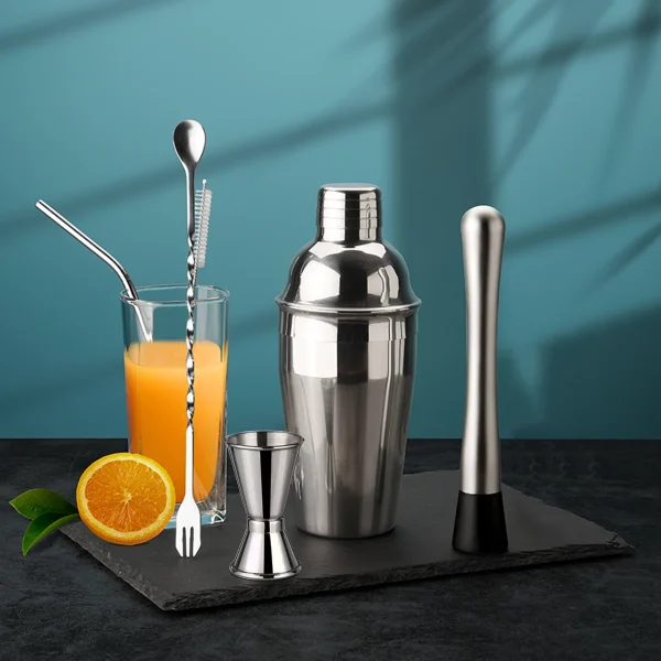 5-Piece Stainless Steel Cocktail Shaker set 700ml Bartender Kit Cocktail Tools Set Cocktail Shaker