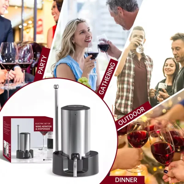 Intelligent Electric Wine Aerator and Dispenser Automatic Wine Dispenser Bar Tools TYPE-C Rechargerable - Image 3